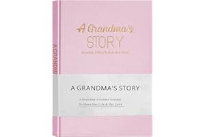 Artmag Grandma's Life Story Journal Family Keepsake Book Linen Hardcover for Grandma to Share Her Memories, with 250+ Prompt Questions Gift for Birthday Mother's Day Christmas (Pink)