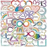 50Pcs Breath Calm Anxiety Sensory Stickers Waterproof Vinyl Decals for Bike Water Bottles Laptop Bicycle Refrigerator Cup Lug