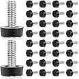 Dunzy 40 PCS M6 Thread Adjustable Furniture Levelers Screw in Threaded Outdoor Furniture Levelers Leveling Feet Screw Foot Levelers On Furniture Glide Leveling for Table, Chair, Furniture Legs