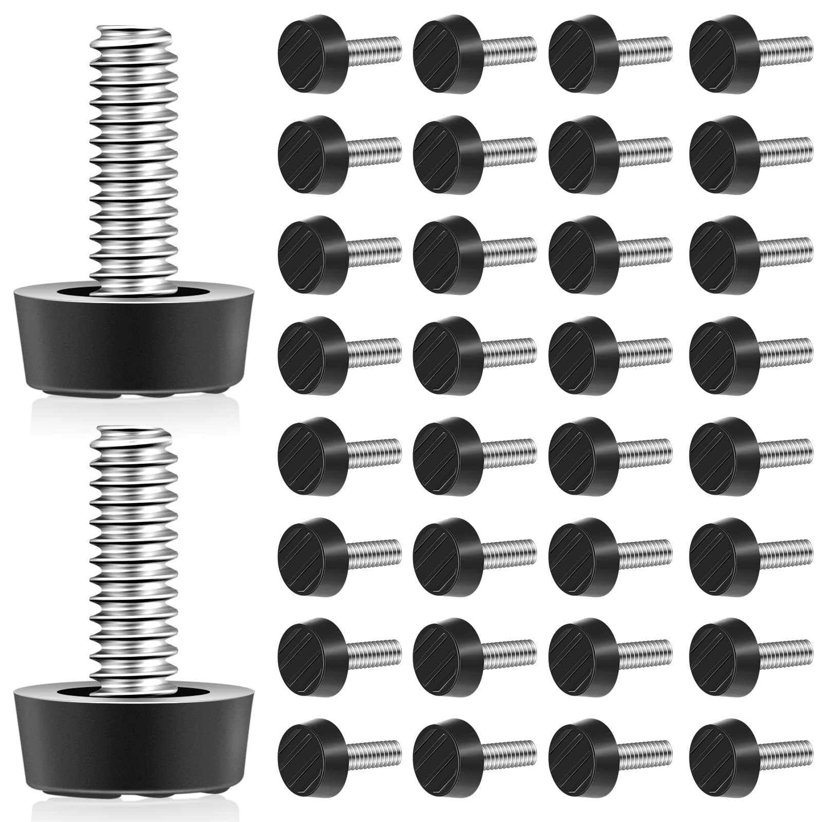 Photo 1 of Dunzy 40 PCS M6 Thread Adjustable Furniture Levelers Screw in Threaded Outdoor Furniture Levelers Leveling Feet Screw Foot Levelers On Furniture Glide Leveling for Table, Chair, Furniture Legs