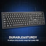 Rii RK907 USB Wired Keyboard Full Size 104 Keys UK Layout Mac Windows Android view 3