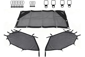MASION for ATV/UTV Window Net Rear Roll Cage Mesh Guard + Right + Left Window Shade Shield Net Cover for Polaris RZR 570 800 800s 900 Turbo s 1000 RZR XP Polaris Ace 2015-2019