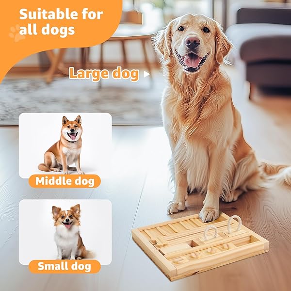 LOOBANI DOG PUZZLE TOYS WOODEN – INTERACTIVE TOYS FOR BOREDOM, IQ TRAINING AND MENTAL BRAIN STIMULATION, TREAT DISPENSING AND ENTERTAINMENT/FOOD SLOW FEEDER FOR SMALL TO LARGE DOGS