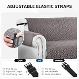 Hafaa 3 Seater Sofa Cover Water Resistant Light/Dark Grey Non Slip Reversible view 3