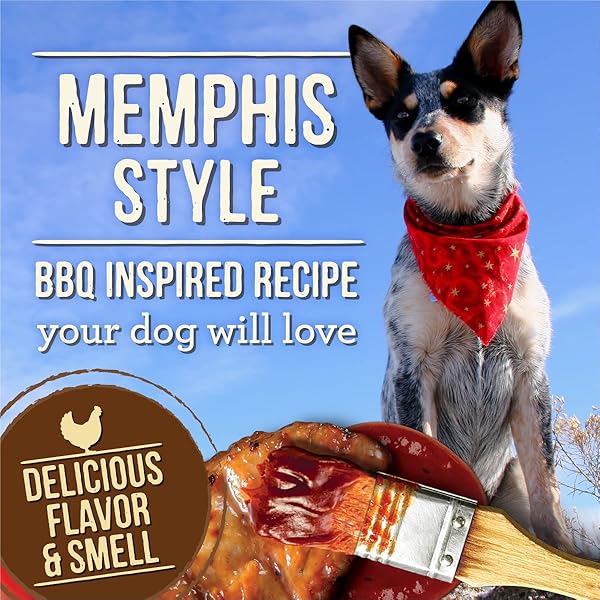 MERRICK SOFT DOG TREATS, SLOW COOKED BBQ CHICKEN DOG TREAT CHEWS, MEMPHIS STYLE GLAZED TENDERS – 10 OZ. POUCH