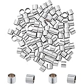 UNICRAFTALE About 100pcs 6mm Column European Beads Stainless Steel Loose Beads 5mm Large Hole Bead Spacer for DIY Jewelry Findings Making Stainless Steel Color