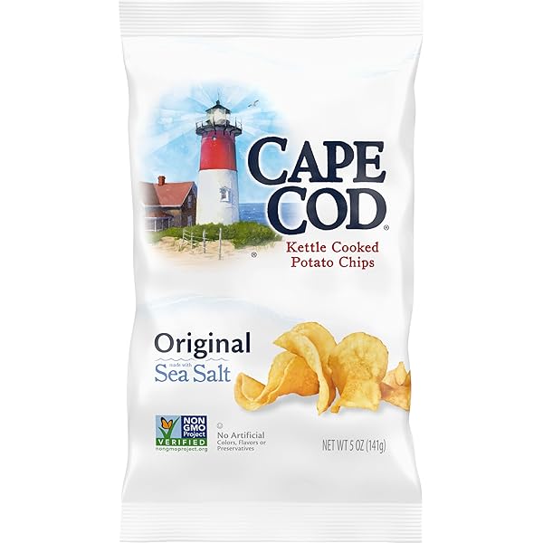 CAPE COD, KETTLE COOKED POTATO CHIPS ORIGINAL SEA SALT, 5 OUNCE