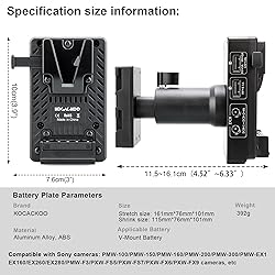 KOCACKOO Adjustable Fully Decoded V-Mount Battery