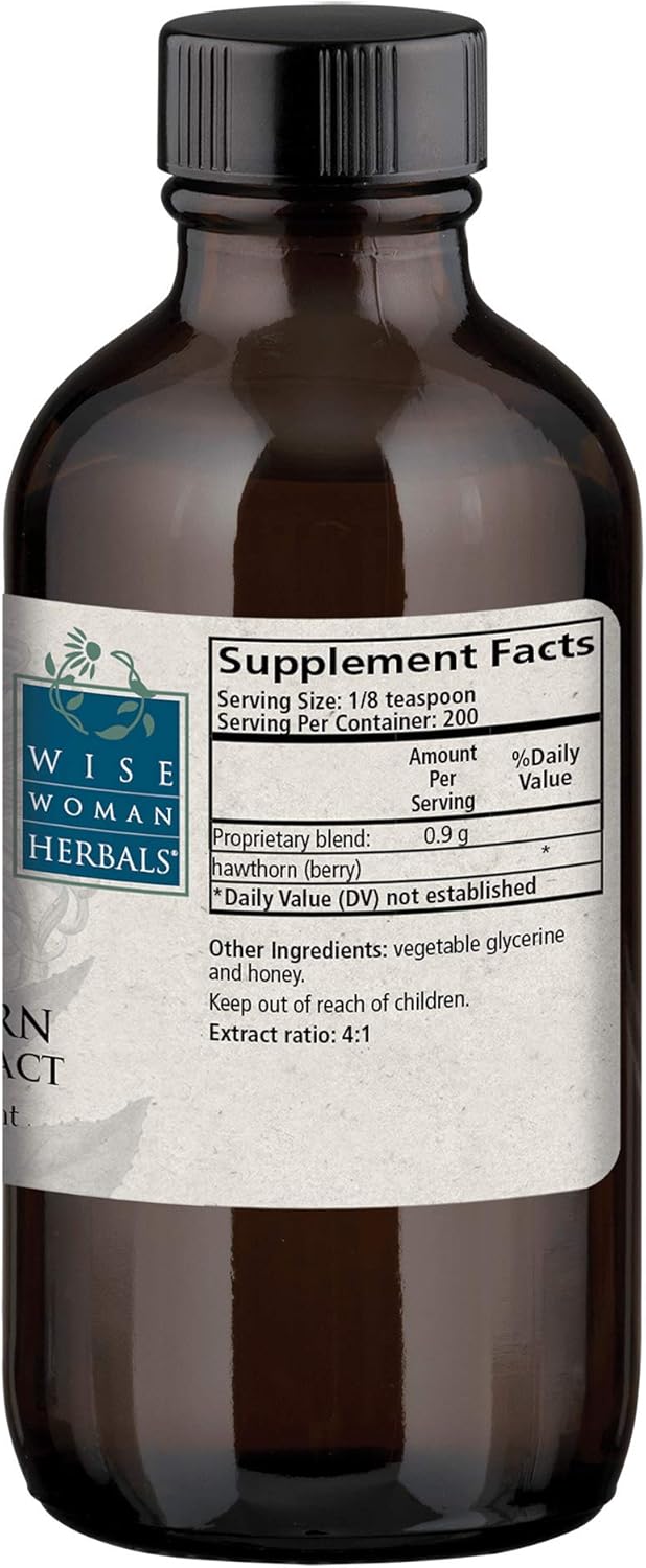 Wise Woman Herbals – Hawthorn Solid Extract – Supports Healthy Blood Pressure and Heart Function, All-Natural Supplement Promotes Cardiovascular Health and Muscles, Alcohol-Free - 4 oz: Health & Personal Care
