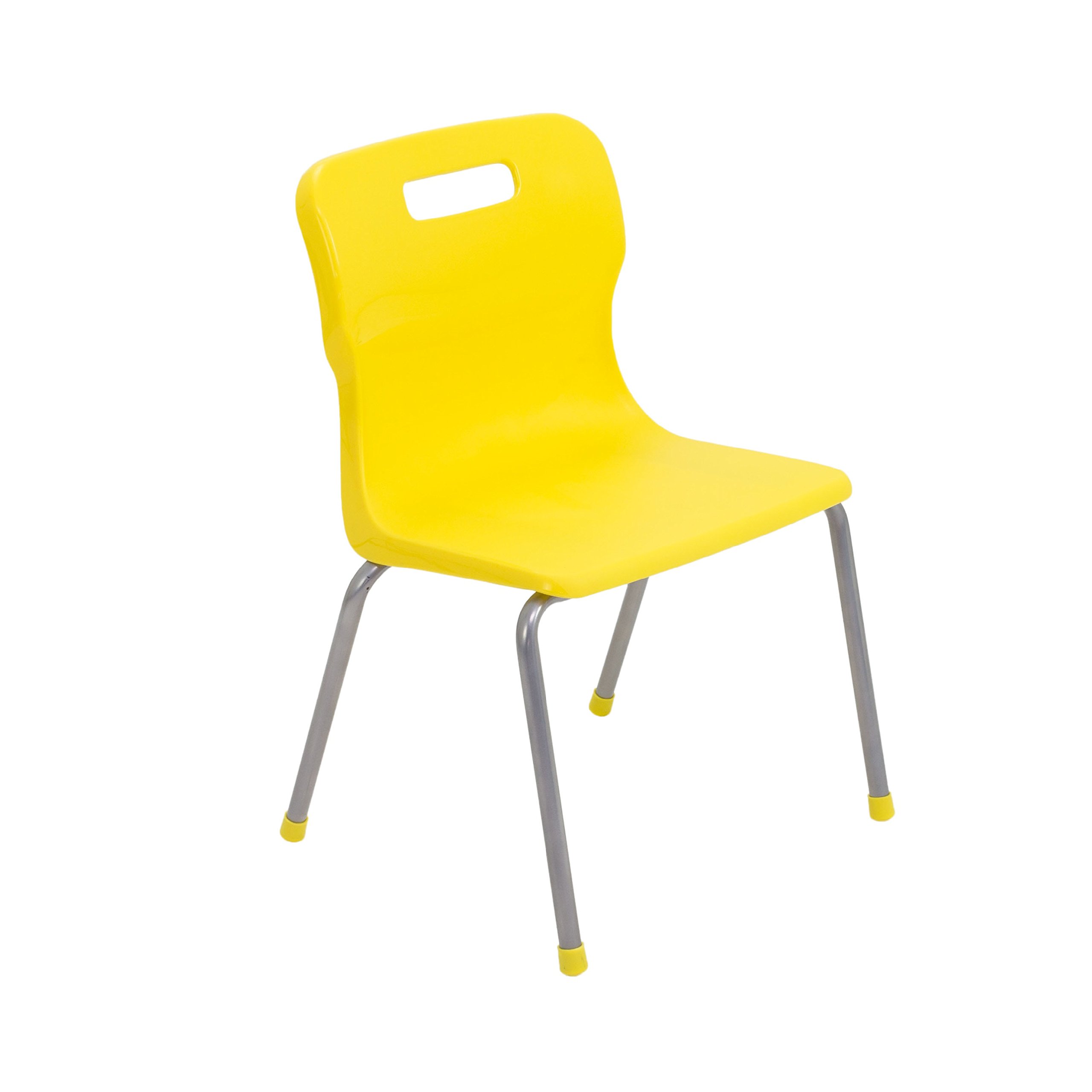 Titan 4 Leg Classroom Chair - Size 3, Ages 5-7 Years, Plastic, Yellow