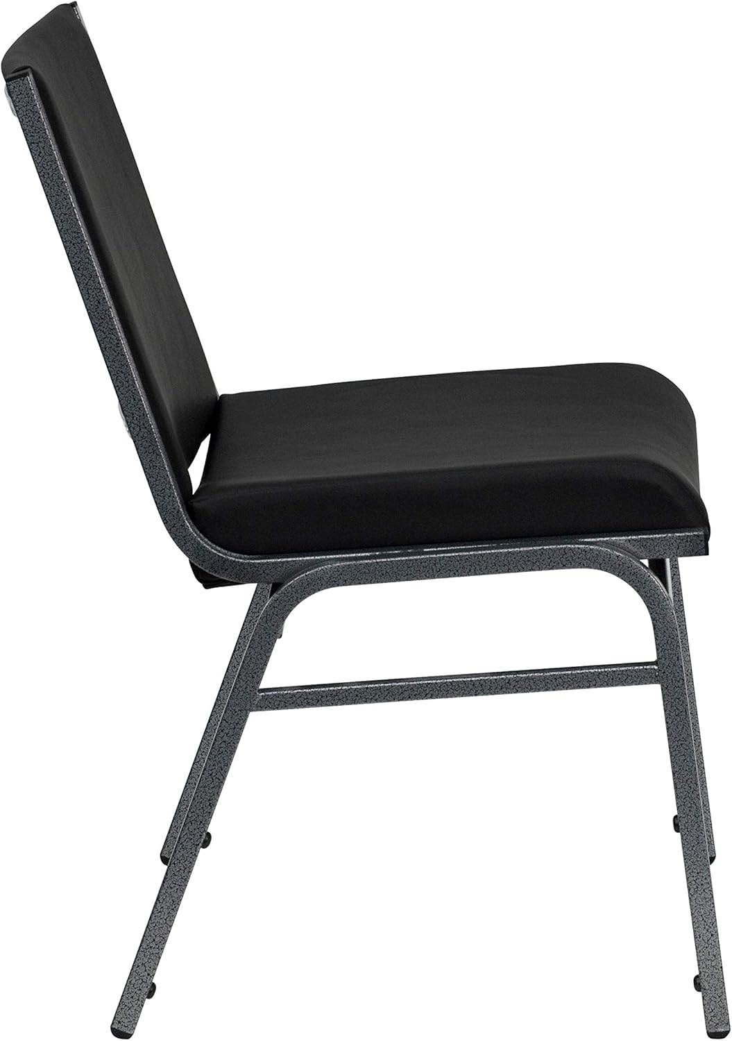 Flash Furniture Black Vinyl Stack Chair, 1 Pack: Furniture & Decor