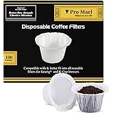 Pro Mael Disposable K Cup Coffee Filters for Keurig Single Cup, Use with Resusable K Cups, White (100 Count)