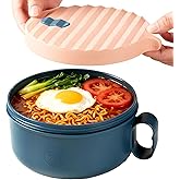 YCXXKJ Microwave Ramen Bowl Ramen Cooker with Handles Noodle Bowls with Lid and Chopsticks Dishwasher Safe for Home Office College Dorm Room(Pink &amp; Blue)