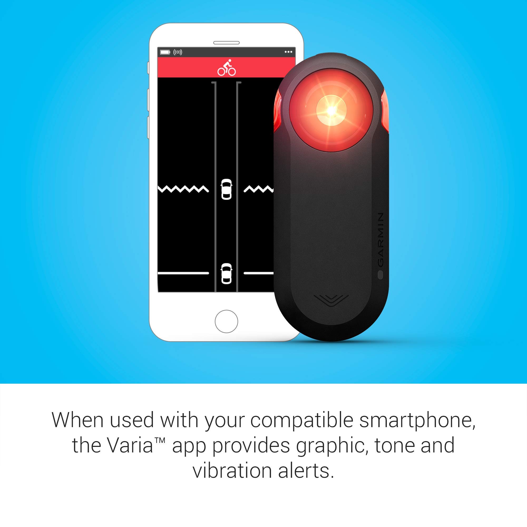 Garmin Varia RTL515, Cycling Rearview Radar with Tail Light, Visual and Audible Alerts for Vehicles Up to 153 Yards Away - 010-02376-00
