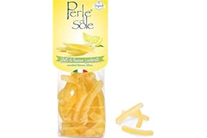 Perle di Sole Candied Lemon Peels Sugar Coated - Italian Candied Lemon Peel for Baking and Snacking - Made in Italy (3.5 oz | 100 g)