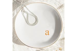 OICEME Ceramic Ring Tray Trinket Dish Jewelry Plate Tray First Apartment Essentials Aesthetic Decor New Home Must Haves Girl College Student Dorm Decoration Guest Room Accessories Things Women House Stuff