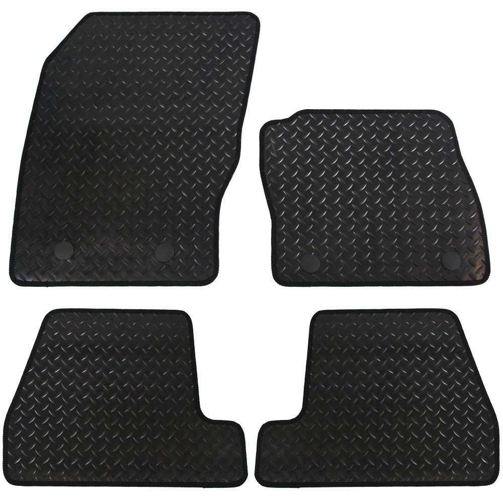 JVL 3546R Fully Tailored Rubber Car Mat with Clips, Set of 4