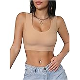 WDIRARA Women's Wireless Bralette Padded Seamless Comfy Everyday Bras