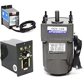 110V 40W AC Gear Motor Electric Motor Variable Speed Controller 90 RPM High Torque Single-Phase Electric Variable Speed Adjustable Controller Governor Geared Motor, Reduction Ratio: 1:15（15K）