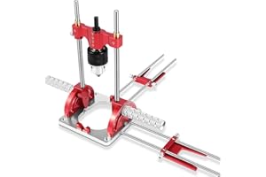 HAMMRIT Multi Angle Drill Guide Portable Drill Guide Precision Drill Guide for 1/16" - 1/2" Power Drills,Portable Multi-Angle Drill Guide for Hand Drill with Drill Chuck & Key, Self-Centering Hand Drill Guide