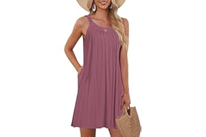 MISFAY Summer Dresses for Women 2026 Casual Sleeveless Loose Tank Beach Dresses with Pockets