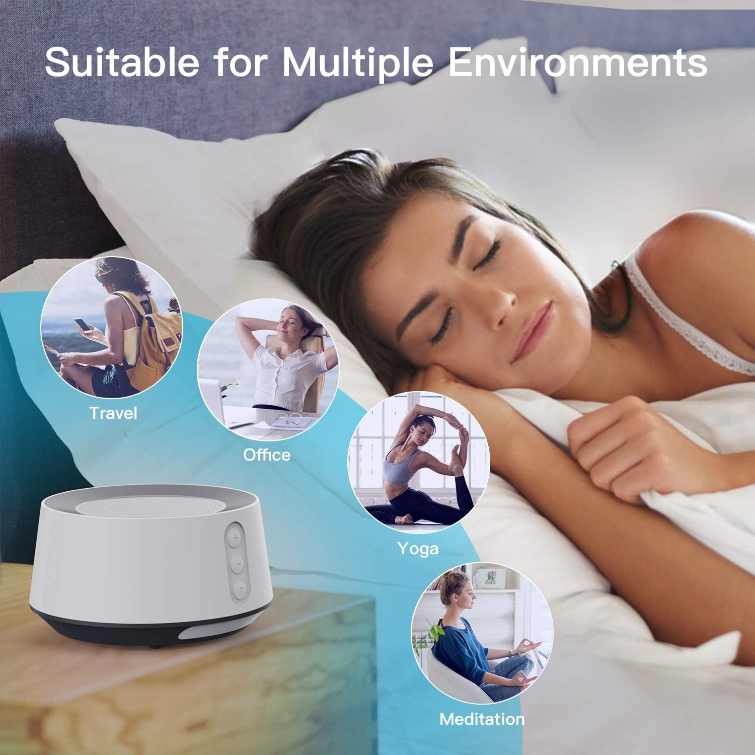 Letsfit White Noise Machine with Adjustable Baby Night Light for Sleeping, 14 High Fidelity Sleep Machine Soundtracks, Timer and Memory Feature, Sound Machine for Baby, Adults, Home and Office: Health & Personal Care
