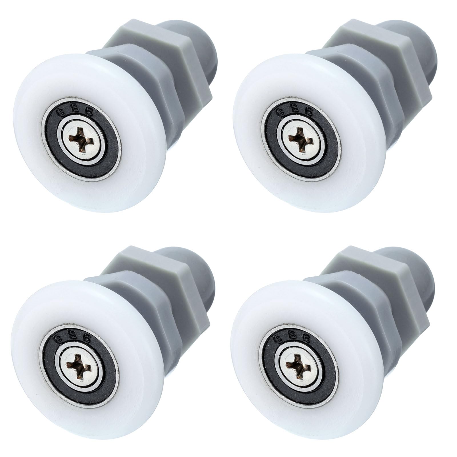 PATIKIL Shower Door Roller 4 Pack White-Grey 27mm Replacement Part Sliding Glass Door Wheels