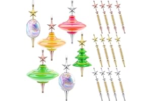 Blulu 12 Set Christmas Tree Ornament Woodturning Project Kit, Christmas Crafts DIY Star Tree Hanging Decoration Holiday Woodturning Kit Xmas Ornaments Making Supplies (Gold, Silver, Rose Gold)