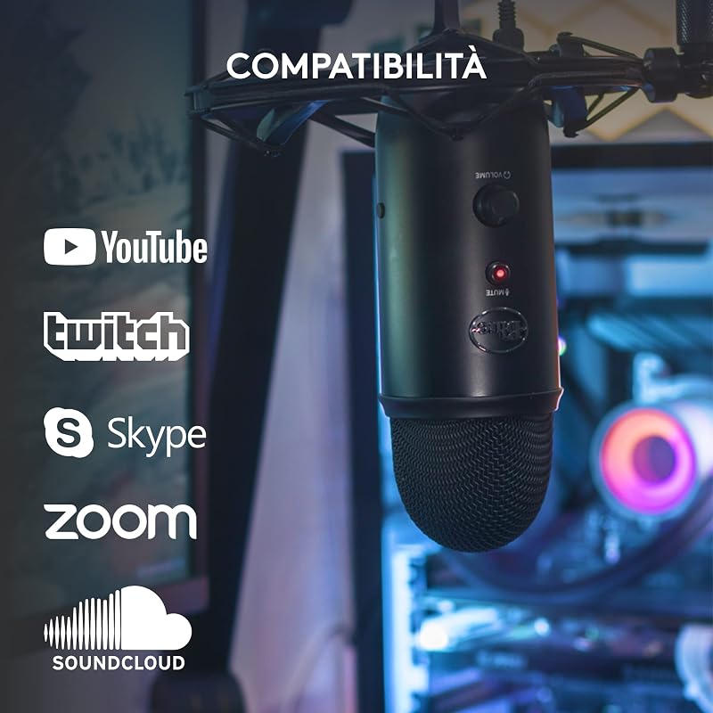 Blue Yeti Microfono USB per Registrazione, Streaming