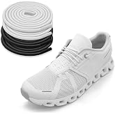 NDTEZUGT 2 Pairs Elastic Shoe Laces for On Cloud 5, 6 Sneakers | 1/10"(2.5mm) Thin Stretch Round Shoelaces Shoe Strings Replacement, Bungee Speed Tieless No Tie Laces for Adults and Kids