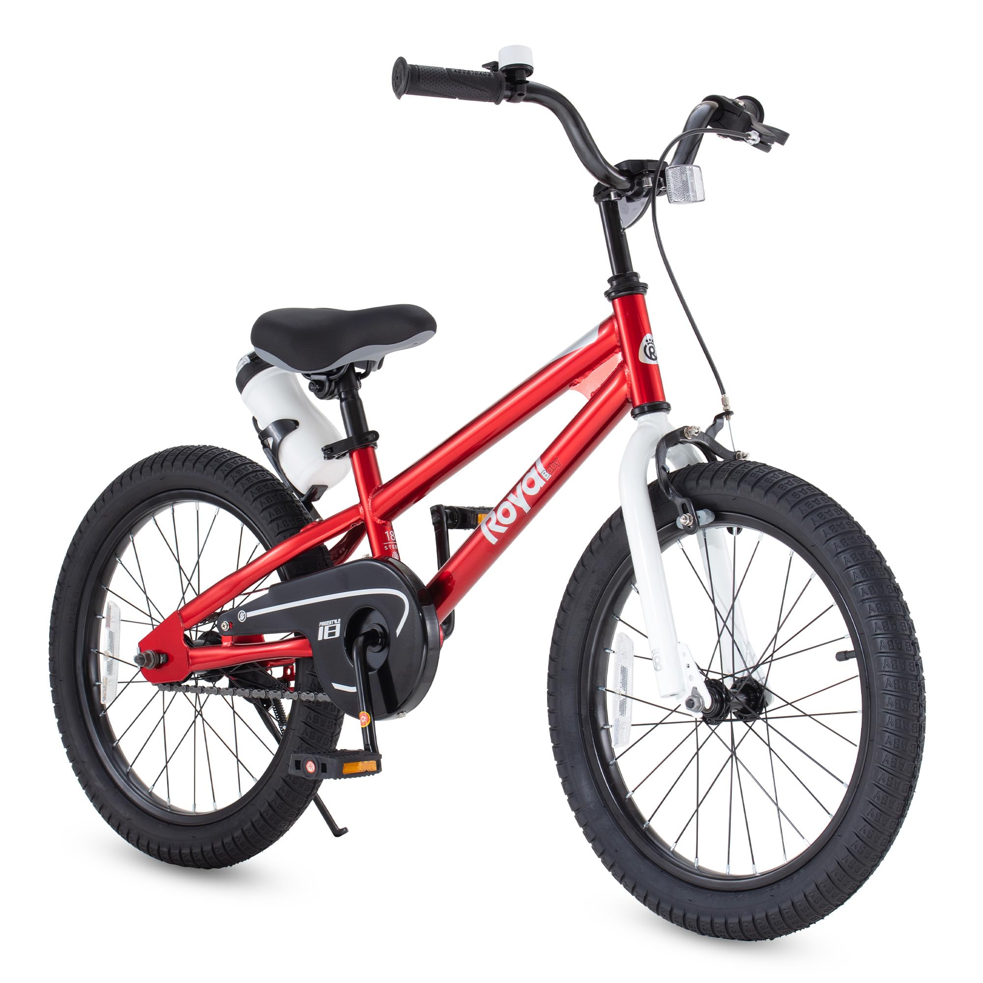 Royalbaby Kids Bike Boys Girls Freestyle BMX Bicycle With Kickstand Gifts for Children Bikes 18 Inch Red (RB18B-6R)
