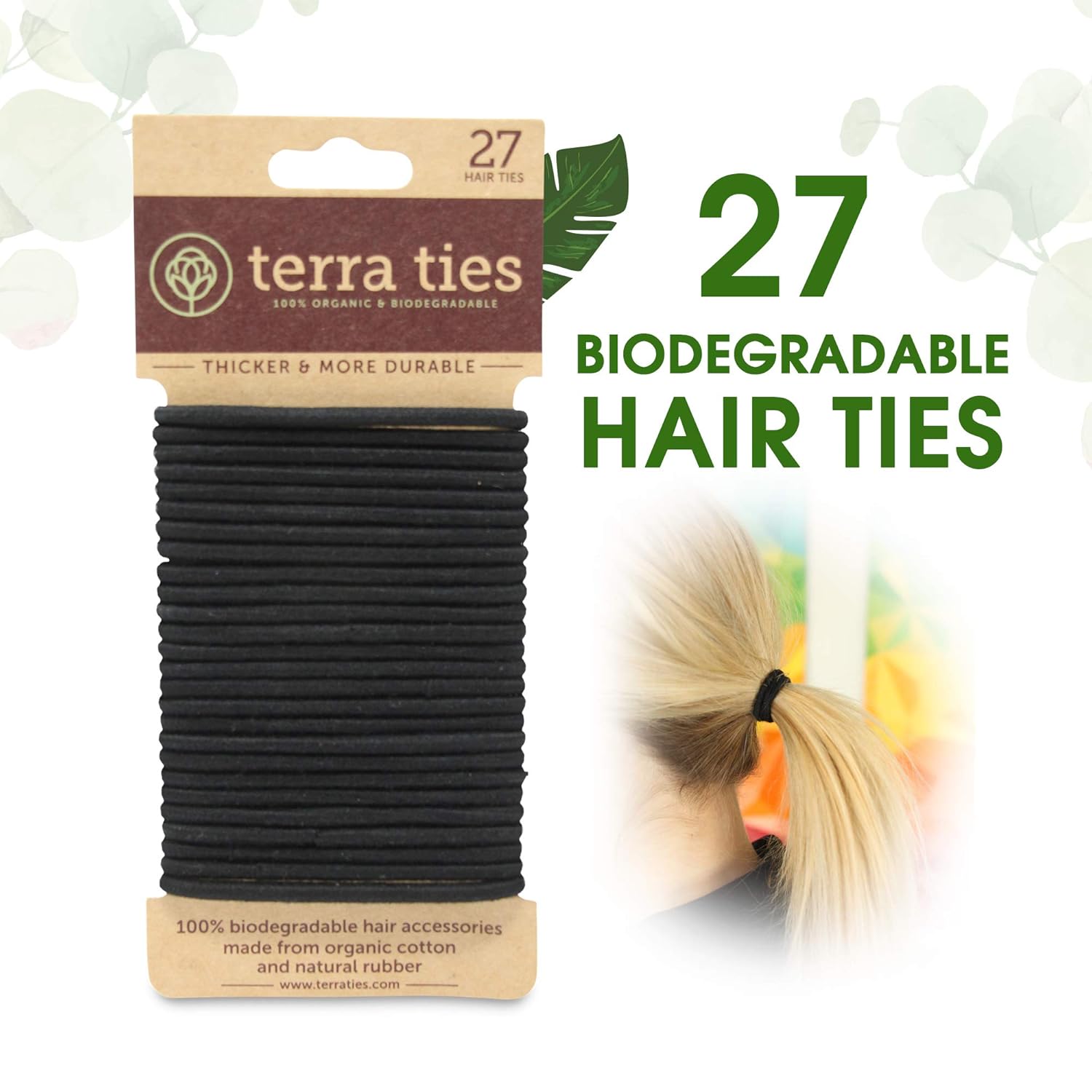 Amazon Com Biodegradable Elastic Hair Ties For Women Men