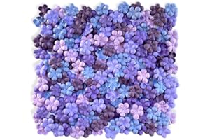 DUONGJAIS BRAND 200 Pcs Handmade Mulberry Paper Stephania Venosa Flowers Petals 15x15 mm Scrapbooking Wedding DIY Craft Supplies Card (Purple Tone)