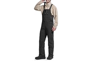 FREE SOLDIER Men's Ski Bibs Snow Insulated Waterproof Winter Overalls Ripstop Snowboarding Pants
