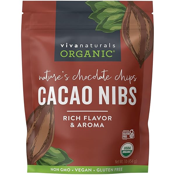 VIVA NATURALS ORGANIC CACAO NIBS, UNSWEETENED, 1 LB...