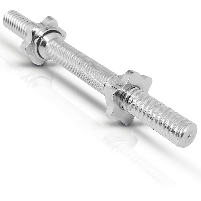 GORILLA SPORTS® Kurzhantelstange 42cm x 30mm Chrom Einzeln/Set - Standardnorm gerändelt mit Sternverschlüssen