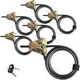 Master Lock Keyed Alike Python Trail Camera Adjustable Camouflage Cable Locks w/12 Keys, 8418KA-6 CAMO 6-Pack