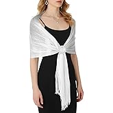 Matwsec Sparkling Formal Shawls and Wraps for Evening Dresses, Silver Shawl with Buckle for Women Party Wedding Bride Bridesmaid