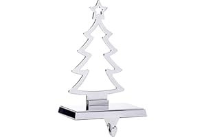 Klikel Christmas Tree Stocking Hanger for Mantel | Silver Metal Stocking Holder with Hook