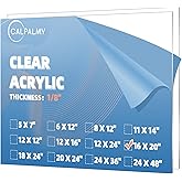 (2 Pack) 1/8" Thick Clear Acrylic Sheets - 16" x 20" Pre-Cut Plexiglass Sheets for Craft Projects, Signs, Sneeze Guard, and M