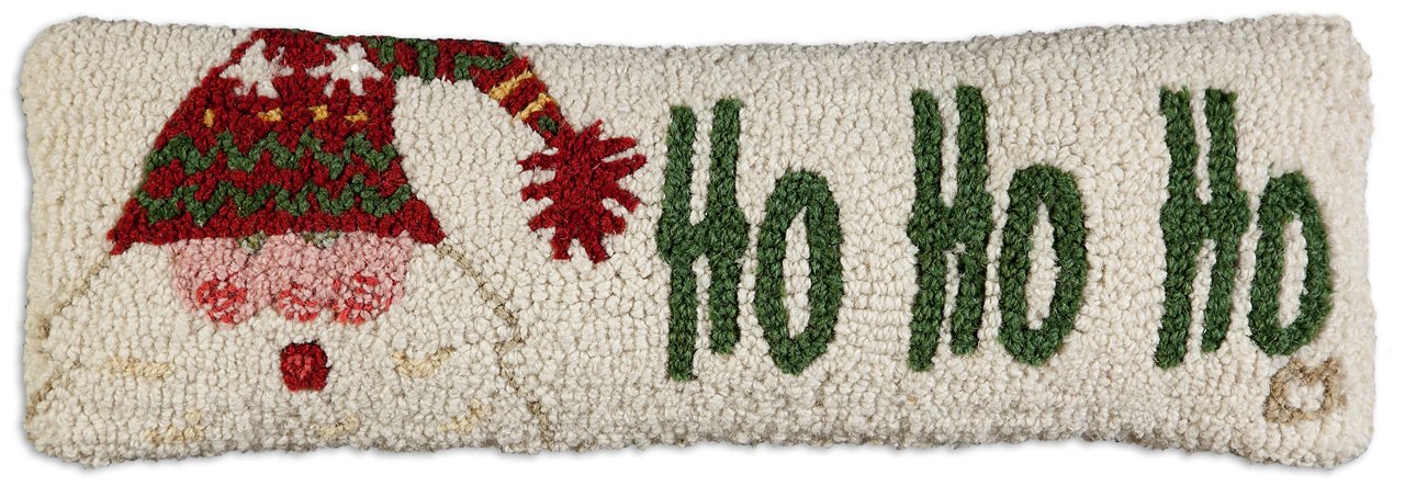 Outlet Soft Hand Hooked Ho Ho Ho Christmas Santa Pillow 8 X24