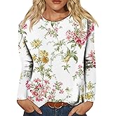 LPIGOH Long Sleeve T Shirts for Women Dressy Casual - Crew Neck Fall Fashion Ladies Blouses - Tunic Tops Winter Pullover