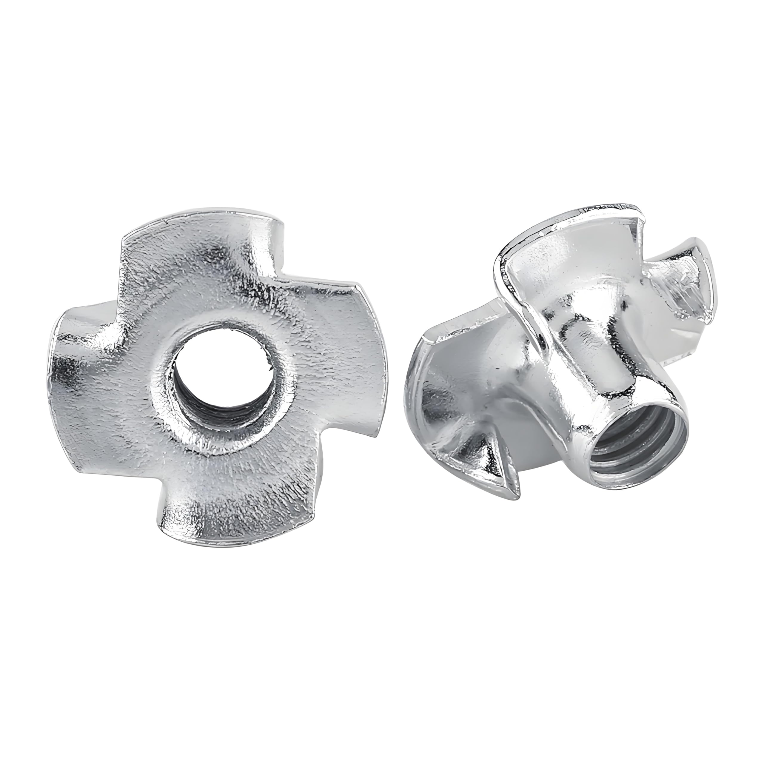 Zinc Plated Carbon Steel T Nut Set Four-Pronged Tee Nuts for Woodworking Furniture Nut Bolt Sets(M3×50)