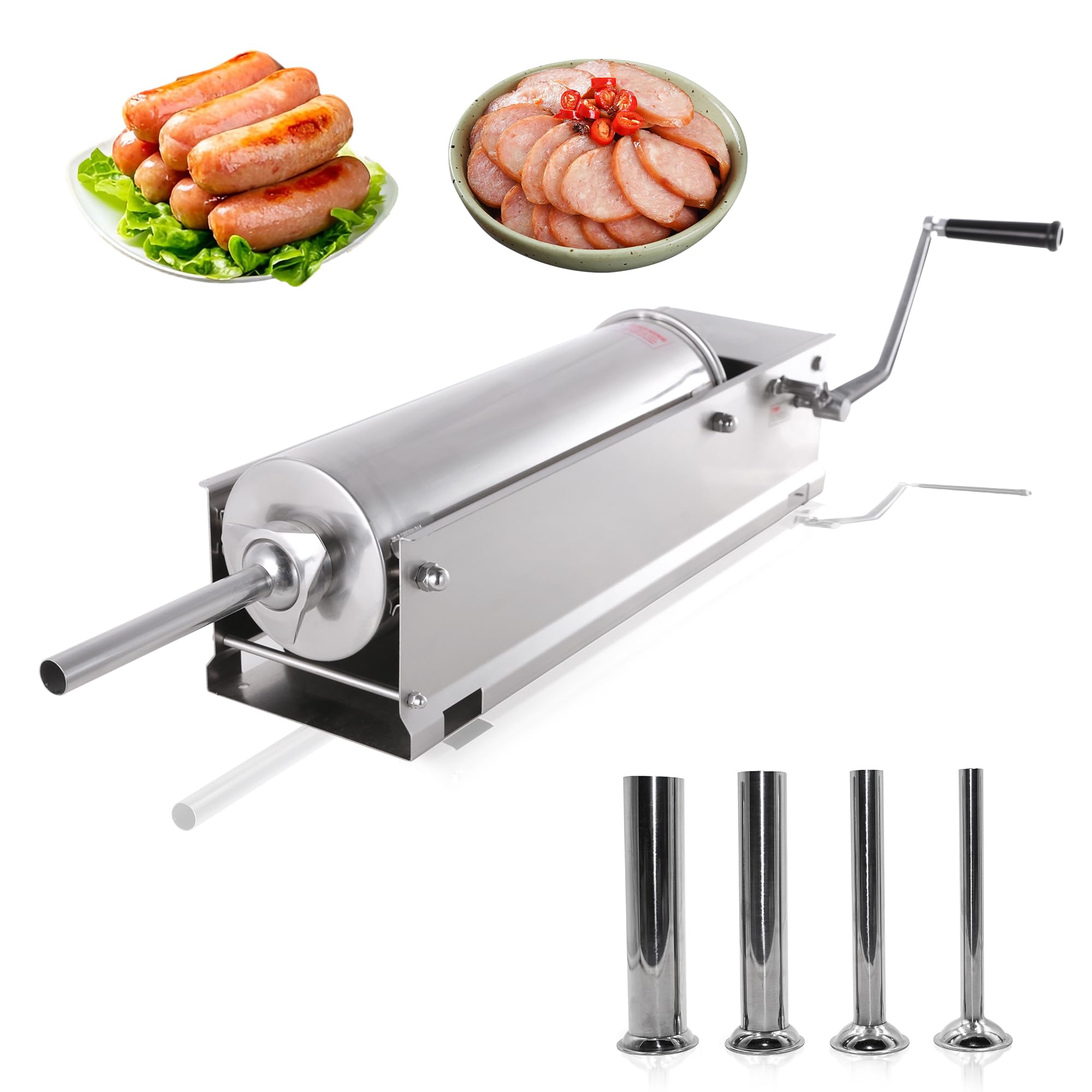 Hakka 15lbs(7 Liter) Sausage Machine 2 Speed Stainless Steel Horzontal Sausage Stuffer