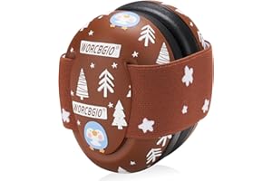WORCBGIO Infant Ear Protection Noise Cancelling Baby Ear Muffs, Toddler Hearing Protection with Adjustable Elastic Headband，Penguin