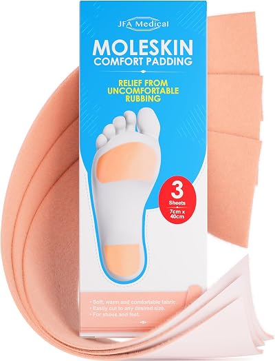 JFA Medical Moleskin Comfort Padding Tape 7cm x 40cm Box of 3