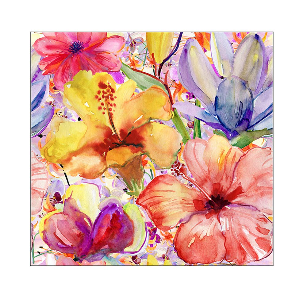 Frosted Cling Screen Translucent Window Glass Film Sticker for Bathroom Living Room 60cm x 58cm - Big Full Ink painting Flower