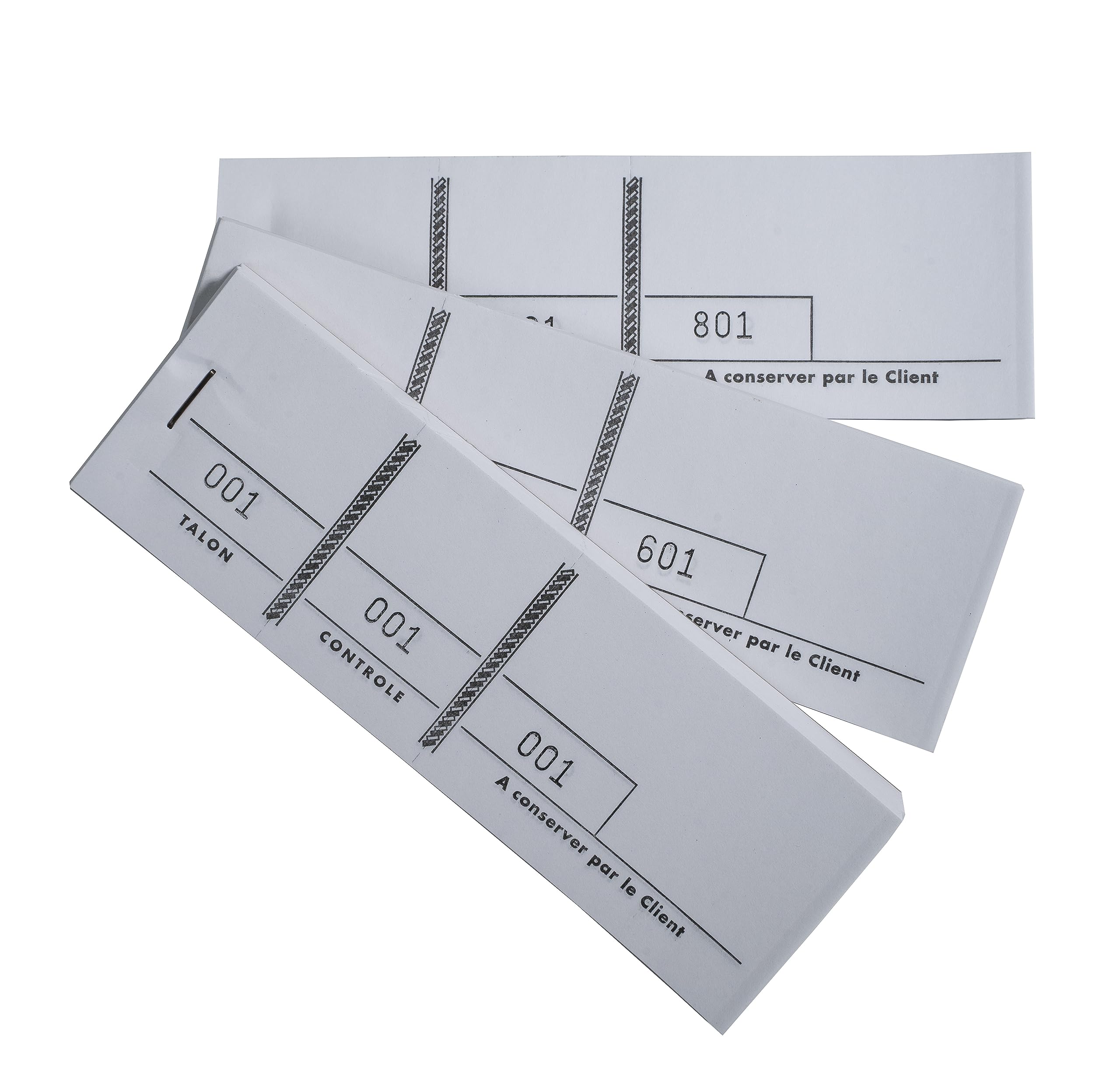 Exacompta - Ref. 96401E - 10 Mat pads 100 numbered sheets in 3 sections - Size 4.8 x 15 cm - White