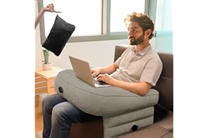 BEOFINEST Reading Pillow for Gaming, Inflatable Arm Rest Pillow with Inflatable Bag, Portable Air Pillow Lap Desk for Adults Relax Your Arm for Gaming, Reading, Working, Sitting on Bed Sofa Floor