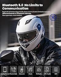 ILM Bluetooth Integrated Modular Flip up Full Face